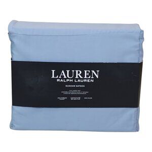 Lauren Ralph Lauren Dunham Sateen Cotton Double Full Sheet Set Thread Blue Mist